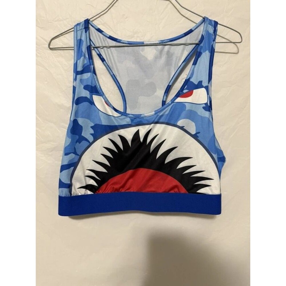 Shark Nose Art Womens Work Out Tank Top XL Bape Spray Ground